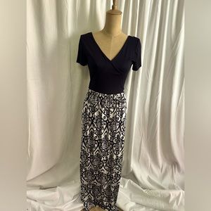 Navy and white Gilli mock wrap  top dress